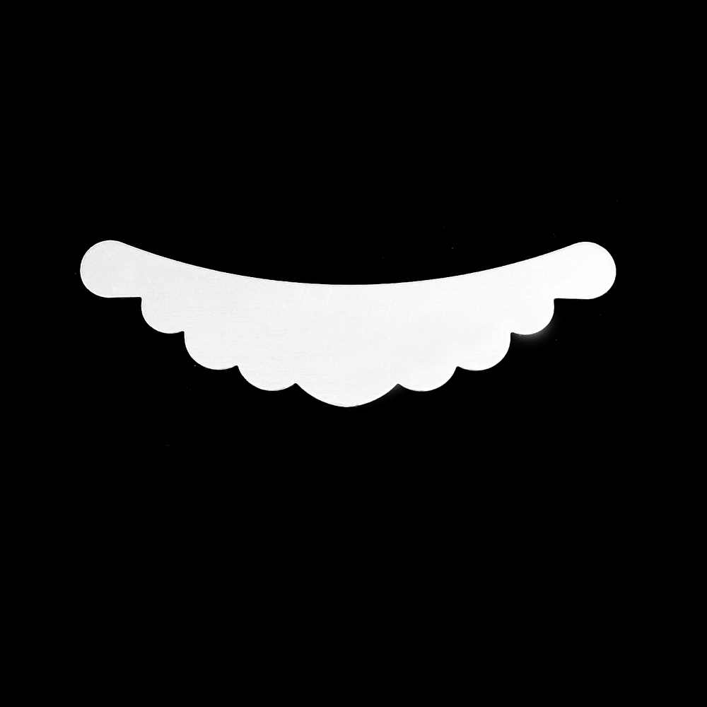Metal Stamping Blanks Sterling Silver Scalloped Bib, 24g